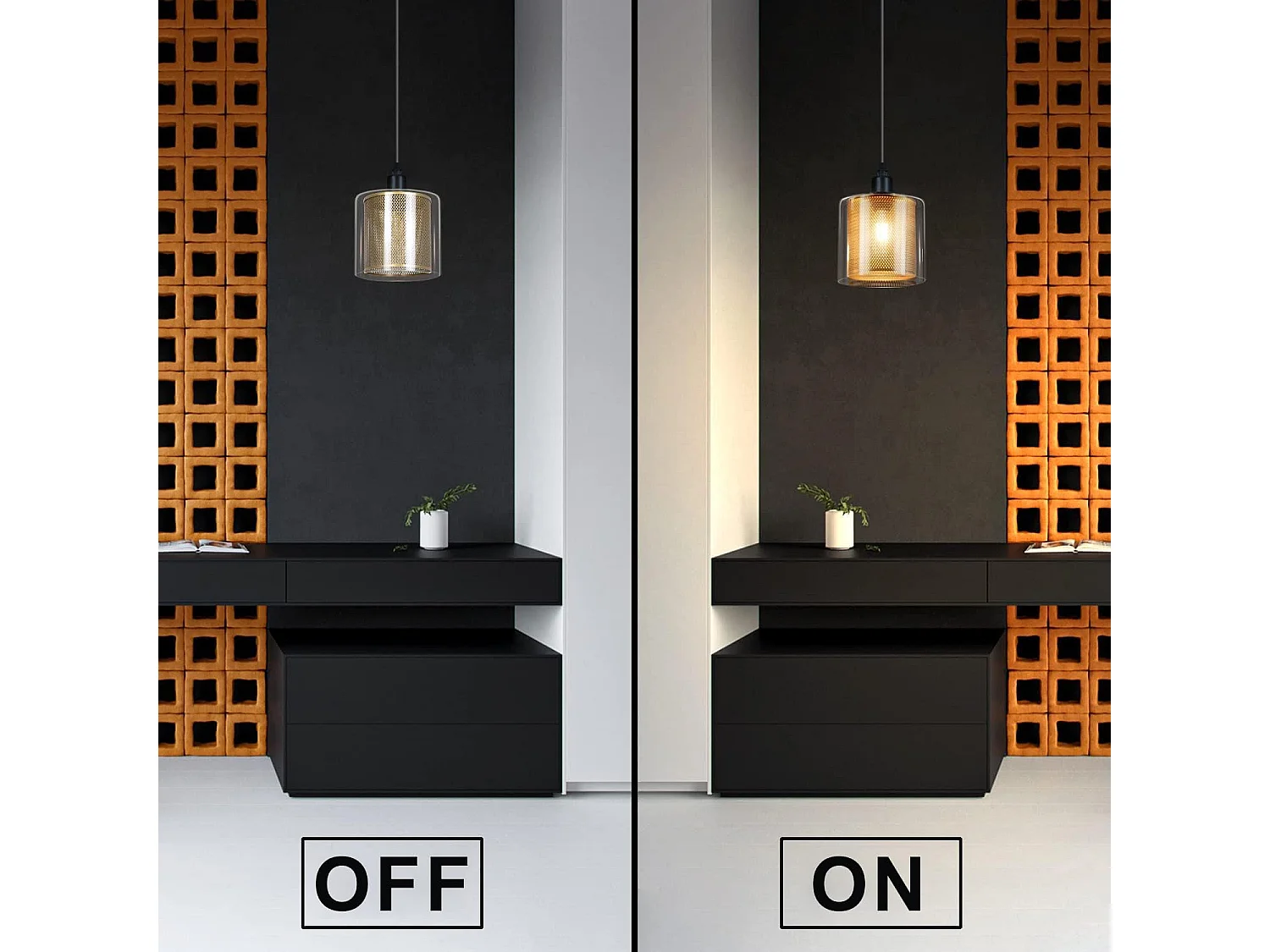 NETTLIFE Suspension vintage table à manger lampe suspendue - 1 ampoule E14 Max 40W rétro verre métal noir or industriel