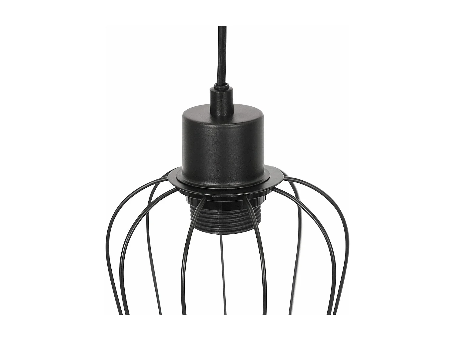 NETTLIFE Suspension rétro lampe à suspension vintage en bois industriel noir E27