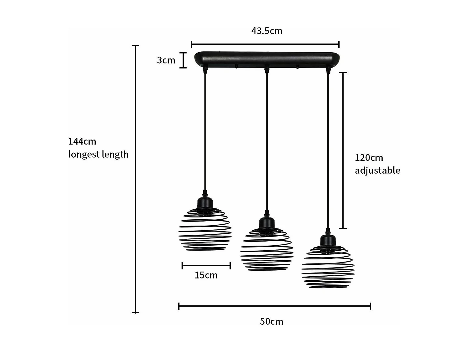 NETTLIFE Vintage schwarze Hängeleuchte Tischlampe E27 Esszimmerlampe Retro Industrie Küche