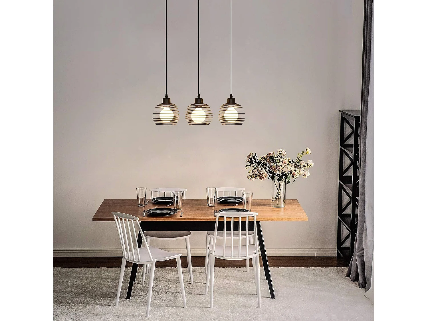 NETTLIFE Vintage schwarze Hängeleuchte Tischlampe E27 Esszimmerlampe Retro Industrie Küche