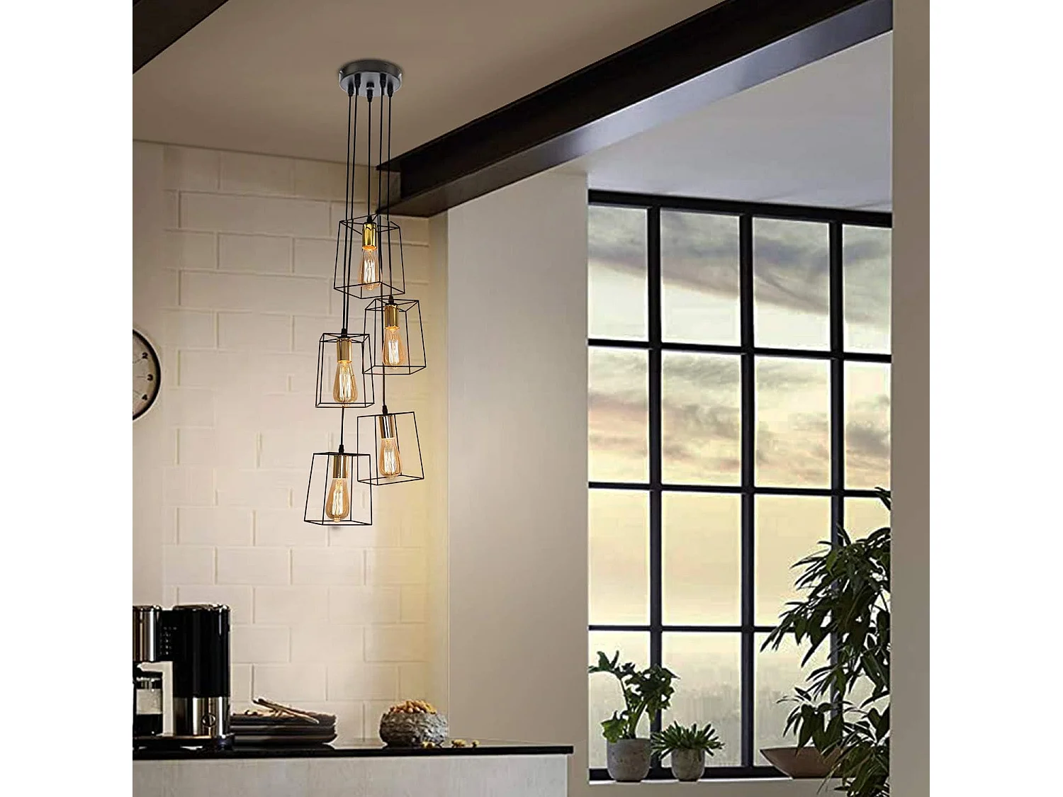 NETTLIFE Hanglamp - E27 fitting - zwart - Metaal - vintage eettafel hanglamp - in hoogte verstelbaar - voor slaapkamer | eetkamer | woonkamer | hal