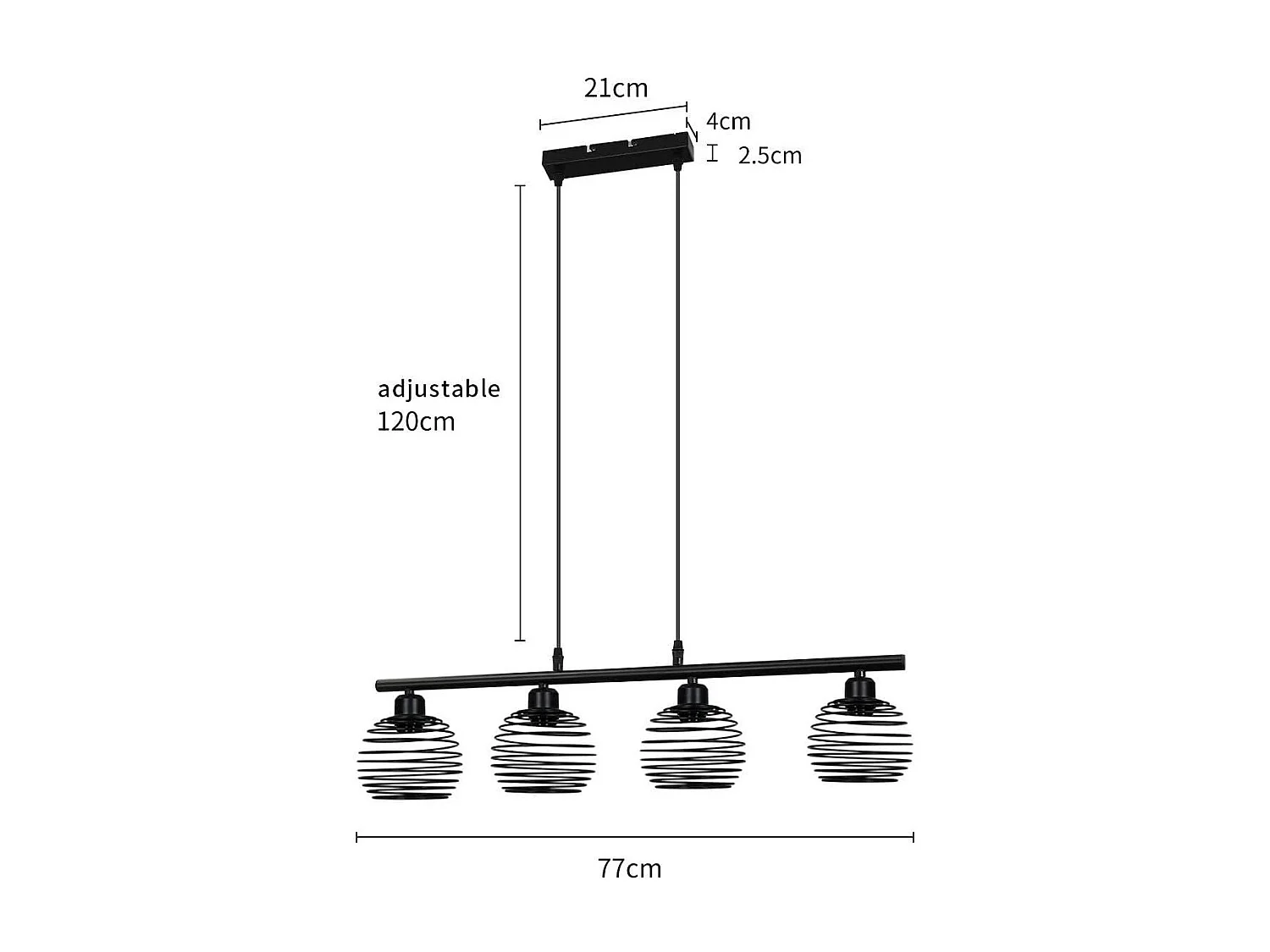 NETTLIFE Lampe à suspension noire rétro E27 métal industriel
