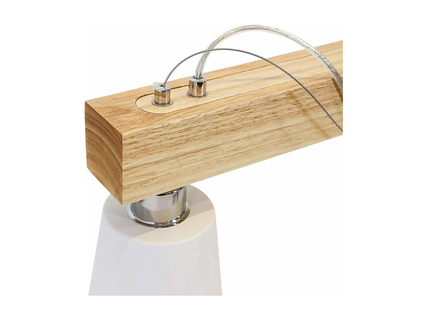 NETTLIFE Suspension Bois 3 Flammes Blanc Chaud Vintage Réglable en Hauteur Blanc E27 MAX.25W