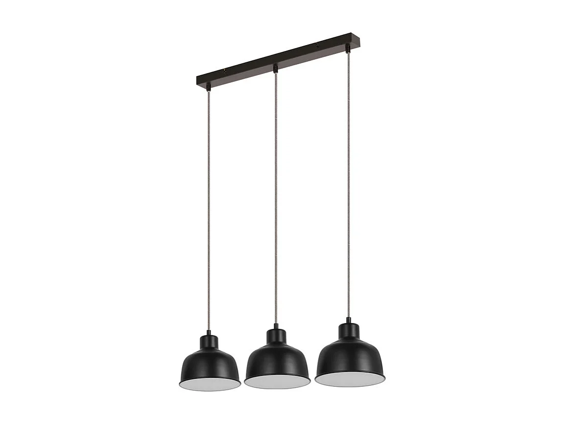 NETTLIFE Lampe à Suspension Vintage 3 Flammes Rétro Industrial Noir Lampe de Table E27