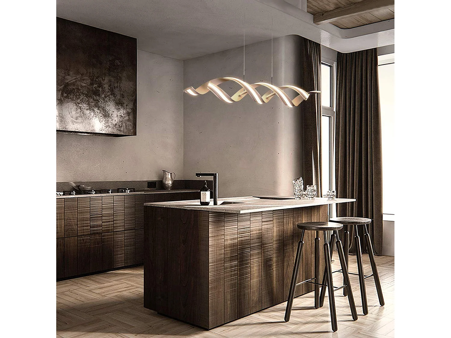 NETTLIFE Hängeleuchte Modern 95CM Design 3000K Warmweiß 29W