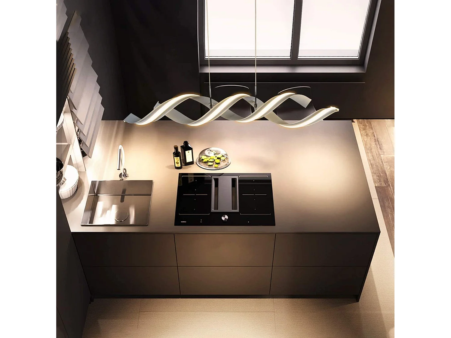 NETTLIFE Hängeleuchte Modern 95CM Design 3000K Warmweiß 29W