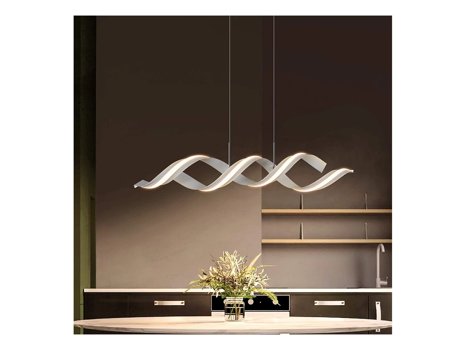 NETTLIFE Lampe suspendue Moderne 95CM Design 3000K Blanc chaud 29W