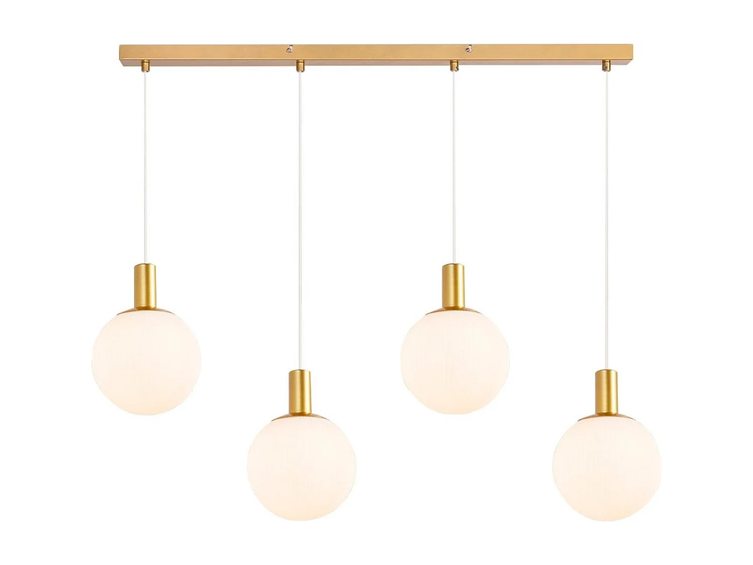 NETTLIFE Suspensions verre E27 Suspension 4 feux suspendue Hauteur réglable Lampe à suspension Moderne