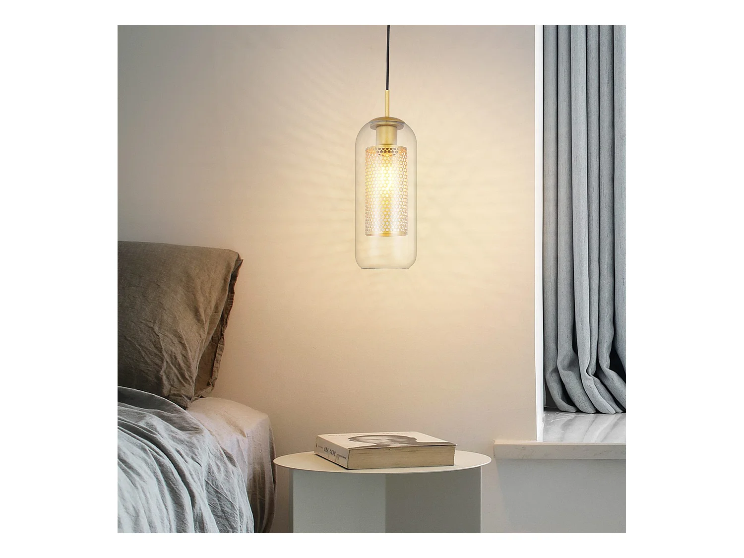 NETTLIFE Suspensión Vintage 1 llama Lámpara de techo negra Lámpara de techo Ajustable en altura E27