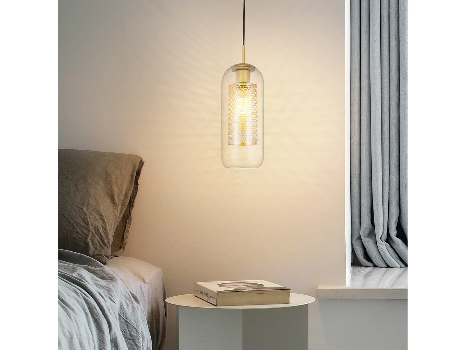 NETTLIFE Suspension Vintage 1 flamme Lampe à suspendre noir Lampe à suspendre Réglable en hauteur E27