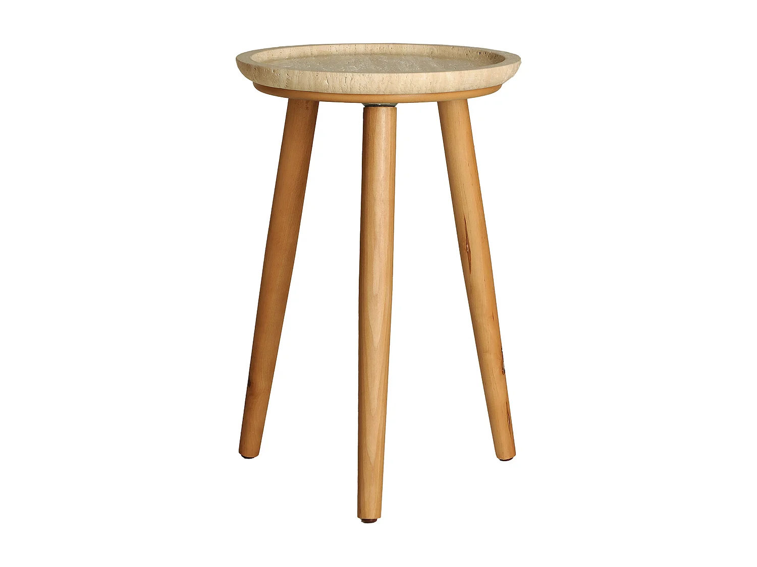 Table basse en bois de bouleau marron  en 43x43x58 cm