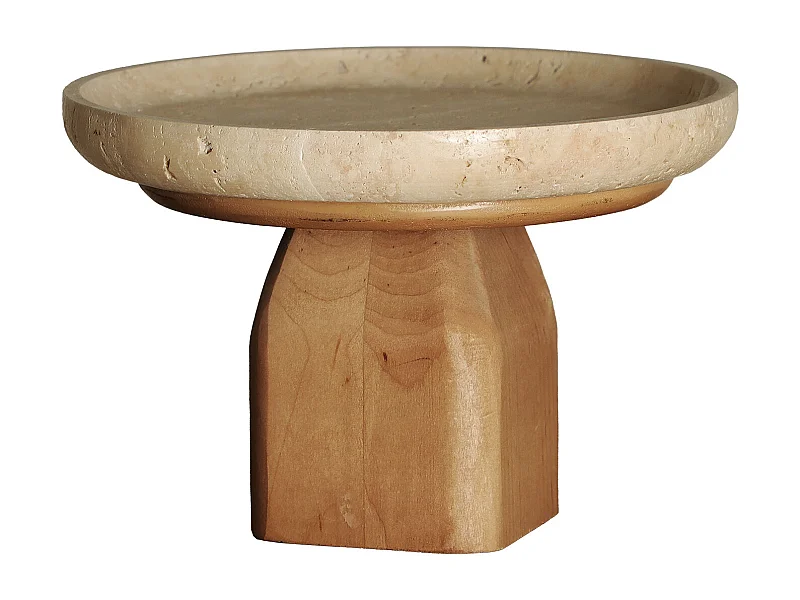 Vacia bolsillos de madera abedul en color marrón . de 20x20x13cm