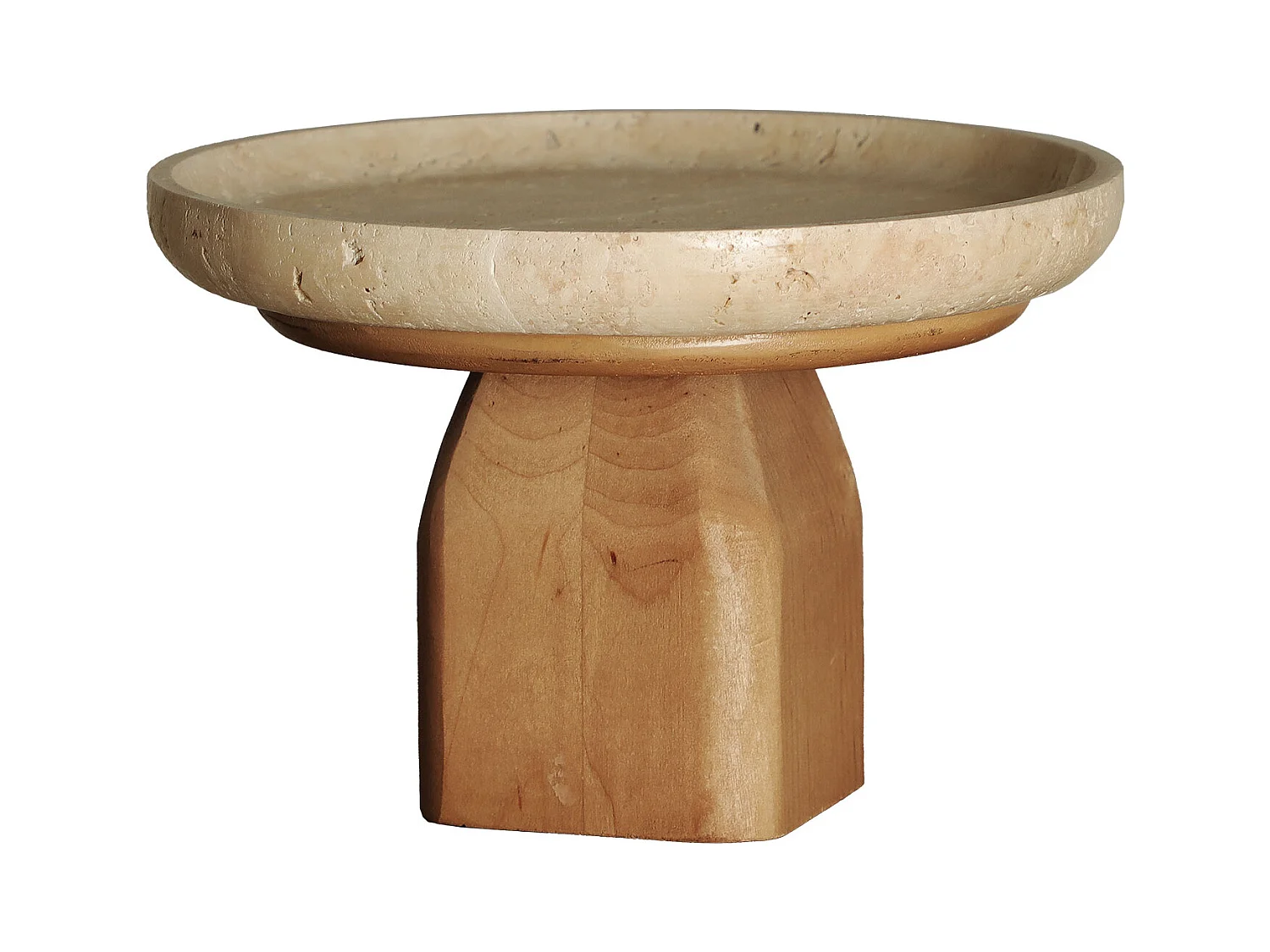 Vacia bolsillos de madera abedul en color marrón . de 20x20x13cm