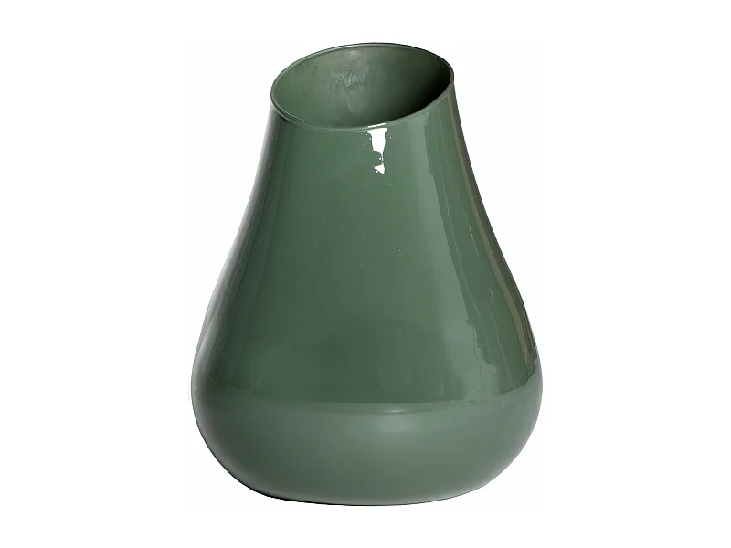 Jarrón de vidrio en color verde de 28x28x37cm