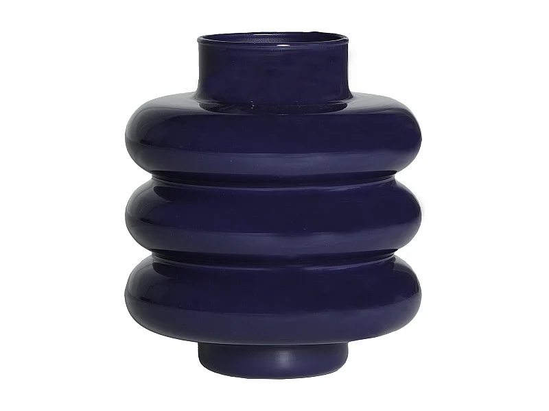 Jarrón de vidrio en color azul de 23x23x28cm