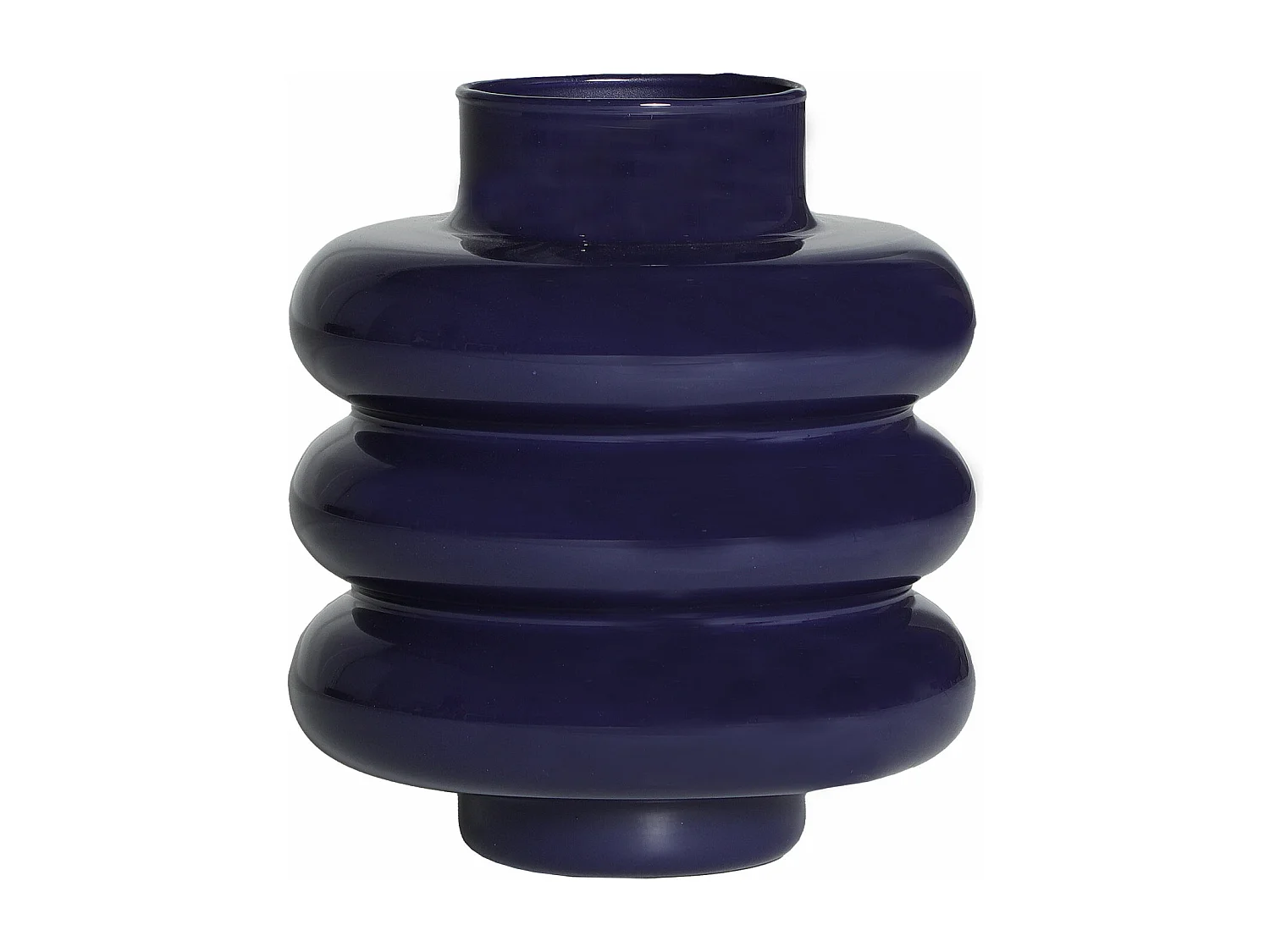 Jarrón de vidrio en color azul de 23x23x28cm