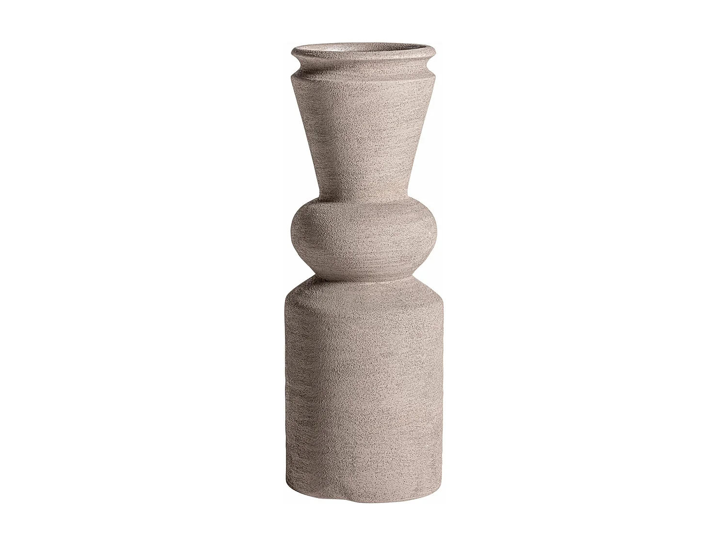 Vase en céramique taupe  en 15x15x44 cm