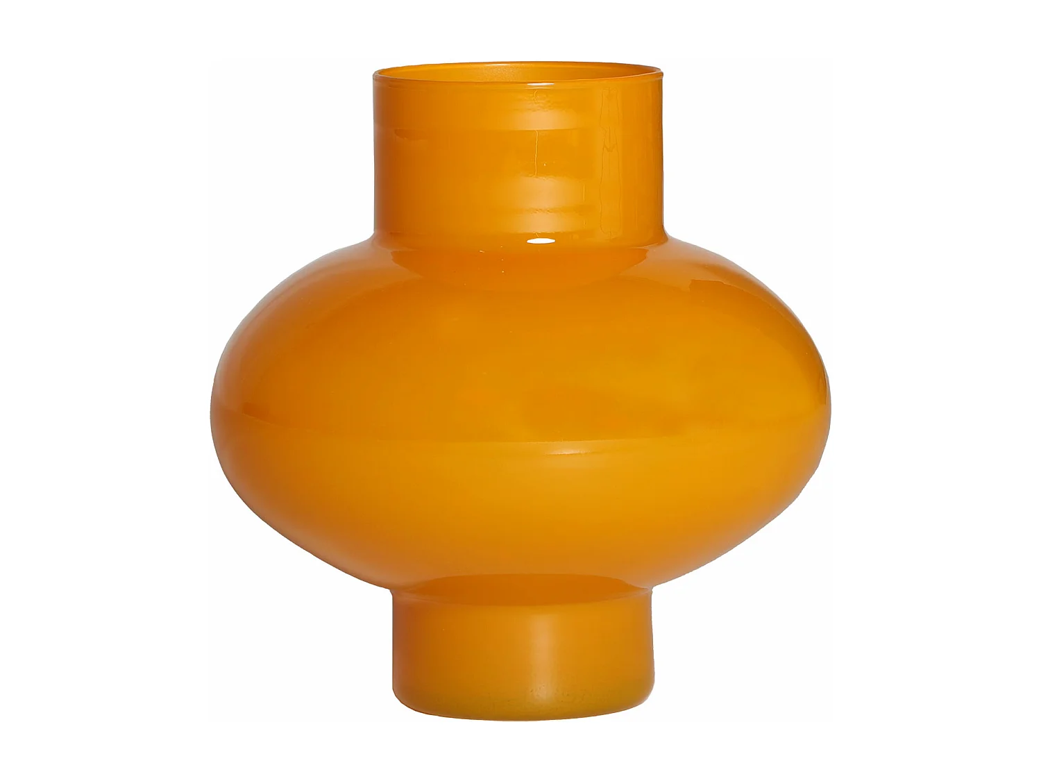 Jarrón de vidrio en color amarillo de 30x30x30cm