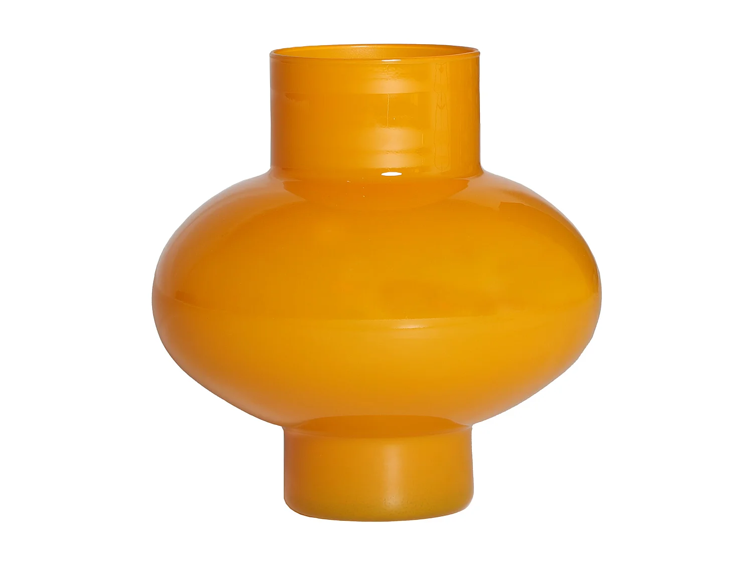 Jarrón de vidrio en color amarillo de 30x30x30cm