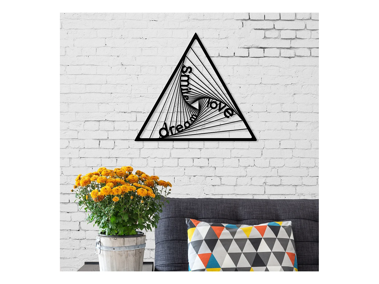 Decortie Noir 0.3x45x40cm Ornement métallique Art mural en métal