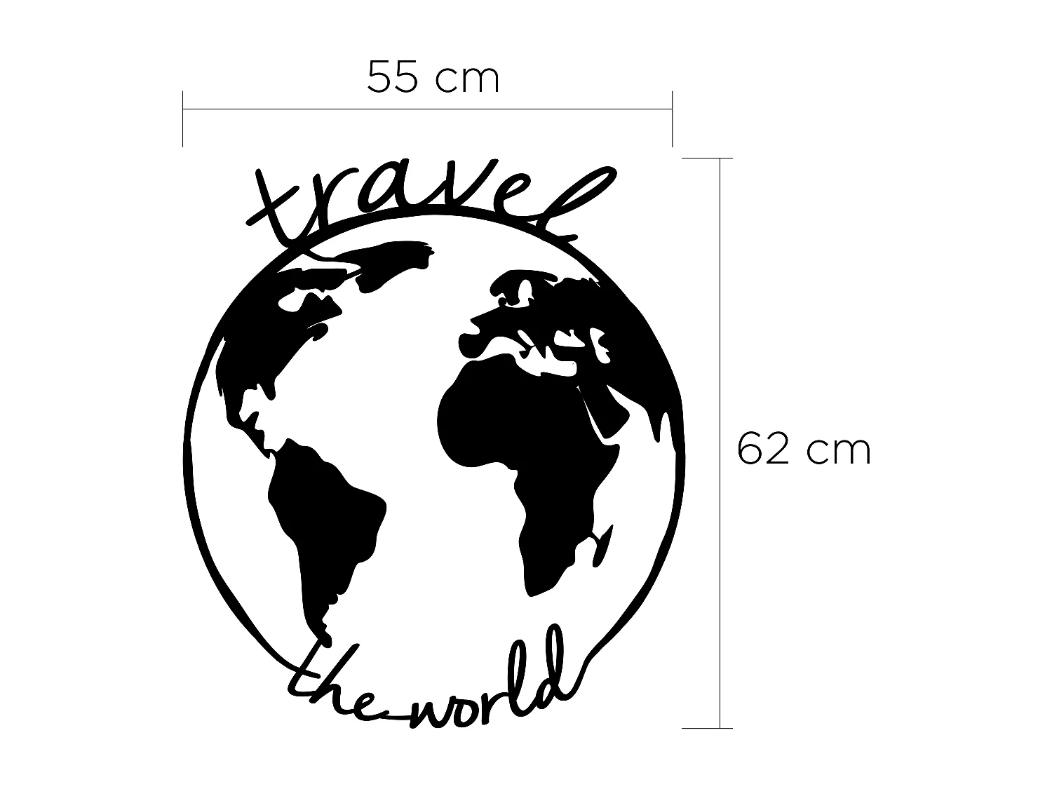 Decortie Noir 1.5x55x62cm Ornement métallique Art mural en métal