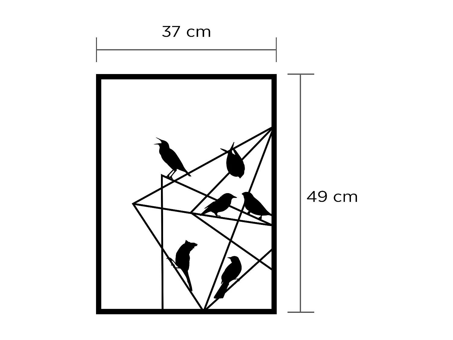 Wanddekoration METALL  NO.11 BIRDS ON WIRE -Matte