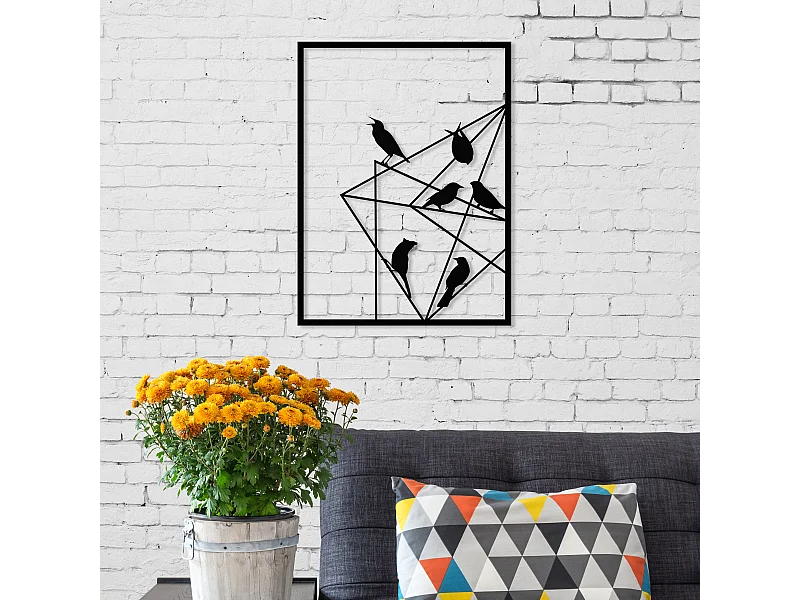 Wanddekoration METALL  NO.11 BIRDS ON WIRE -Matte