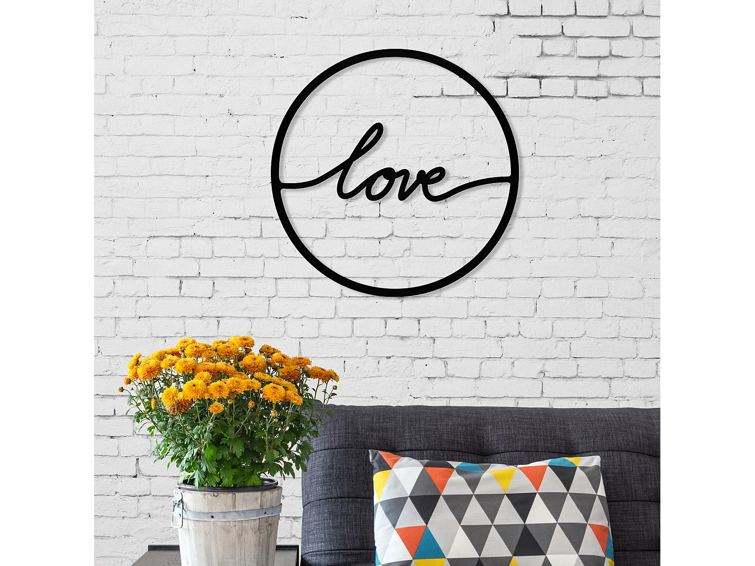 Decortie Noir 1.5x45x45cm Ornement métallique Art mural en métal