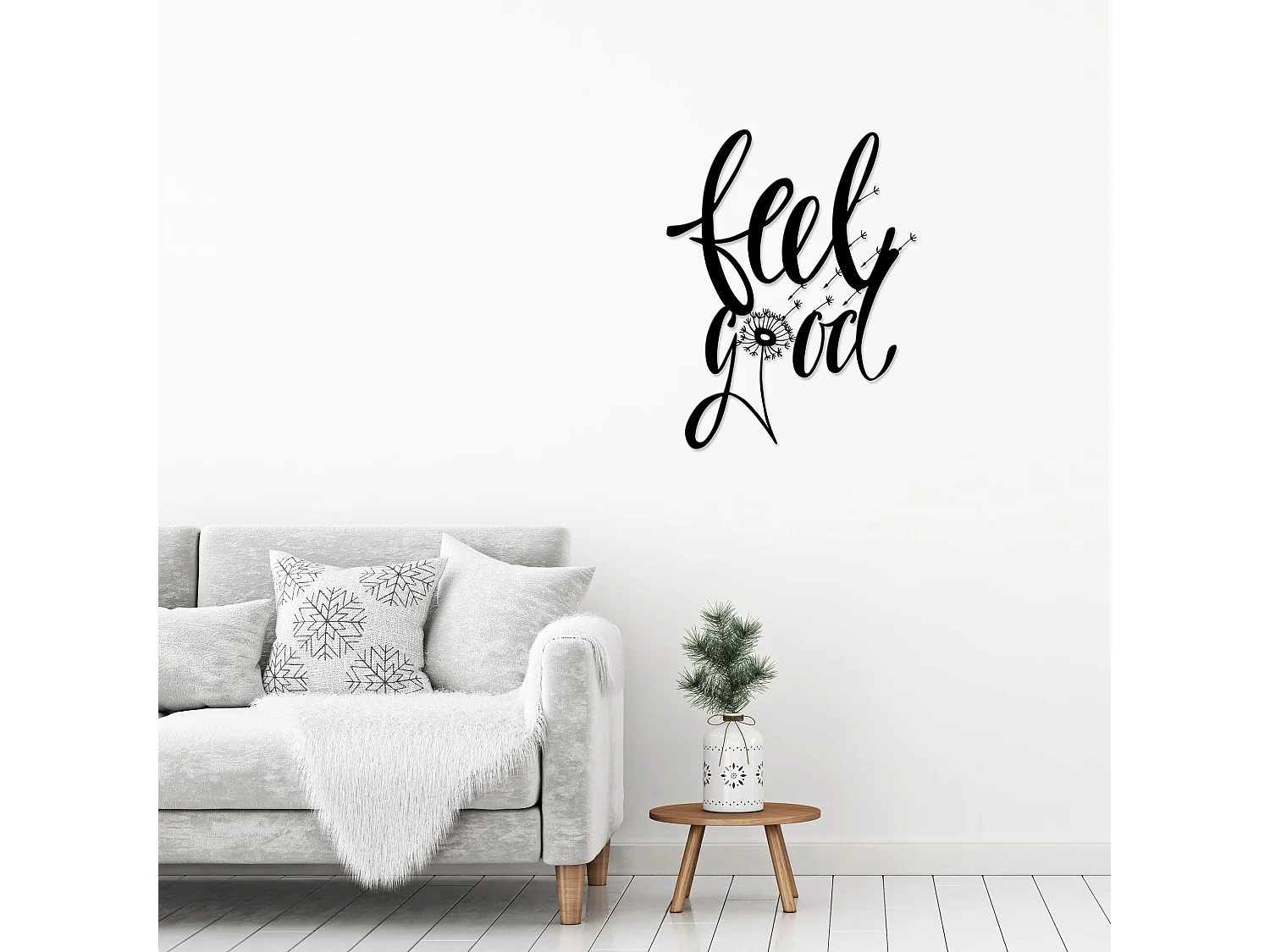 Decortie Noir 0.3x47x60cm Ornement métallique Art mural en métal