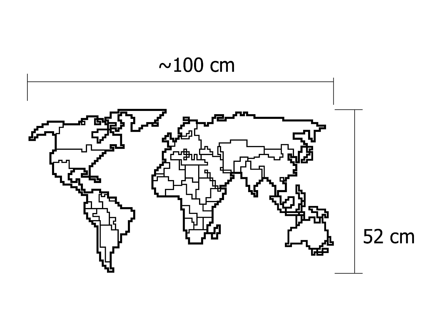 Decortie Noir 0.3x100x52cm Ornement métallique Art mural en métal