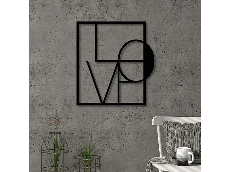 LOVE Wanddekoration METALL - Matte