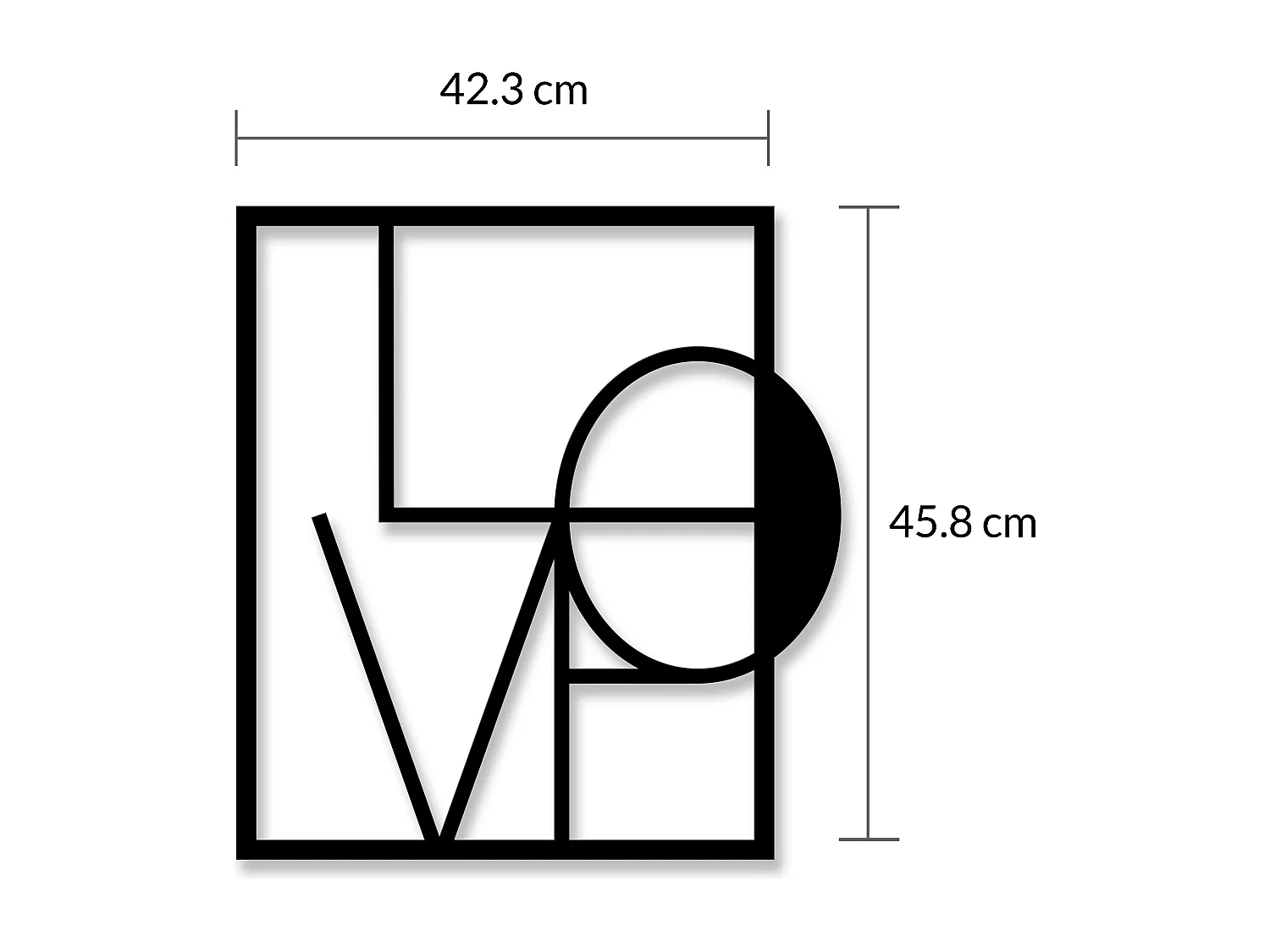 LOVE Wanddekoration METALL - Matte