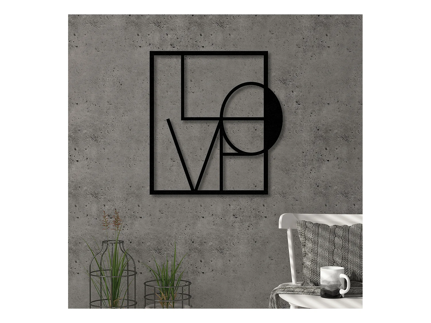 LOVE Wanddekoration METALL - Matte
