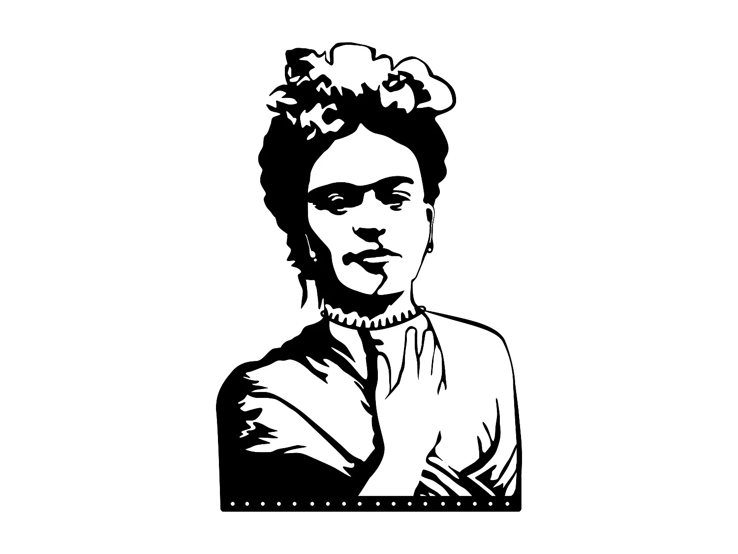 Decortie Noir 0.3x32x49cm Ornement métallique Art mural en métal