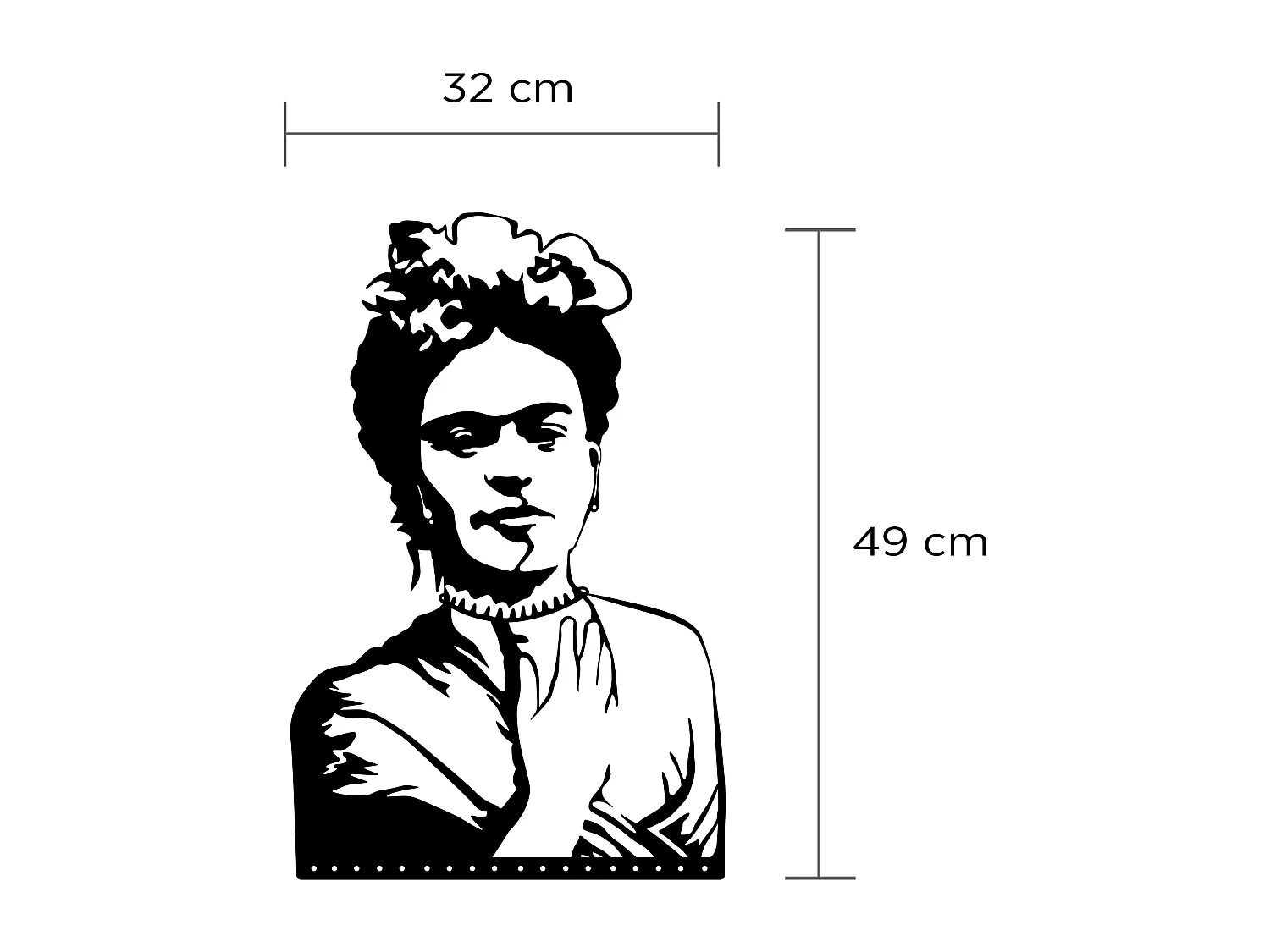 Decortie Noir 0.3x32x49cm Ornement métallique Art mural en métal