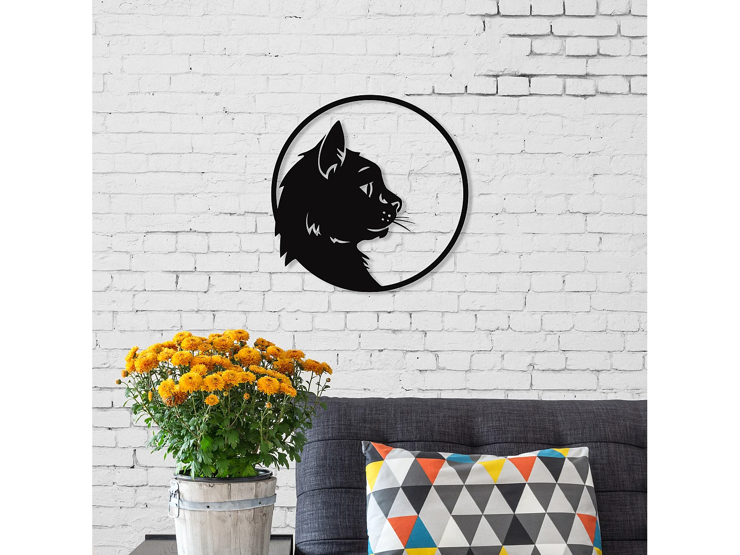 Wanddekoration Katze METALL - Matte