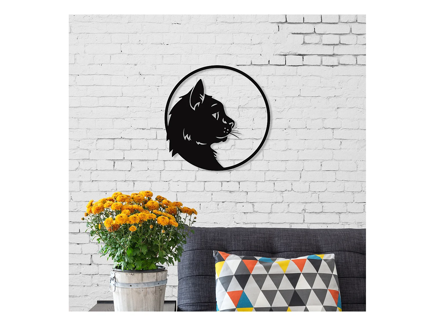 Wanddekoration Katze METALL - Matte