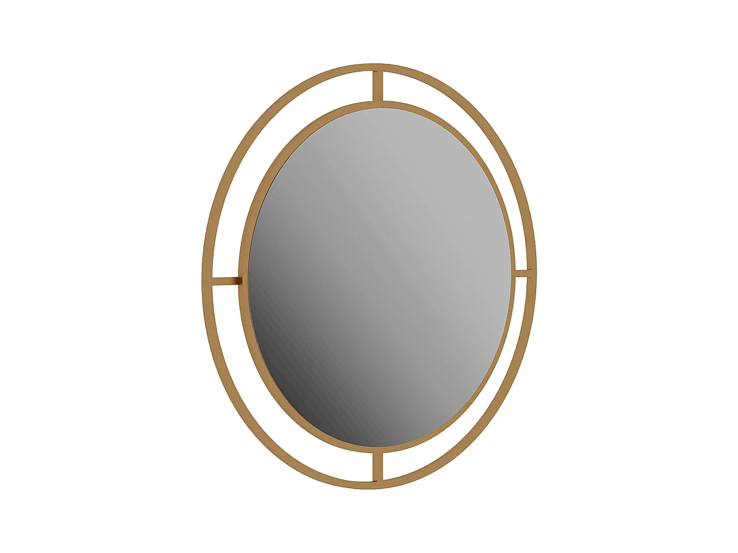 Decortie Or 2x57x57cm Miroir mural, métal, rond, durable & moderne, Bubble