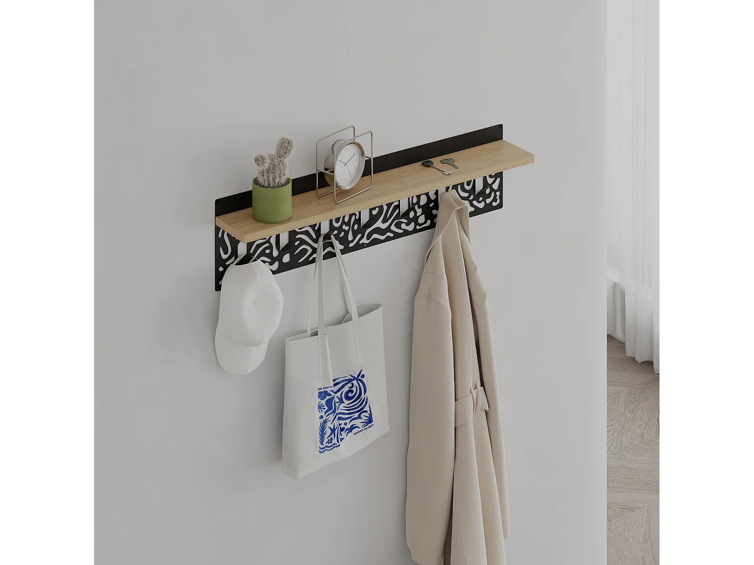 Aufhänger NOVO - Eiche, 12 x 20 x 80 cm