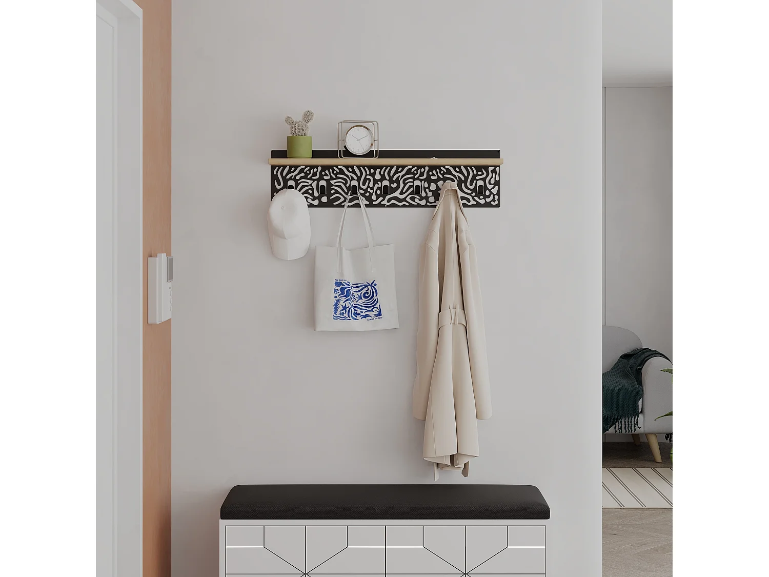 Aufhänger NOVO - Eiche, 12 x 20 x 80 cm