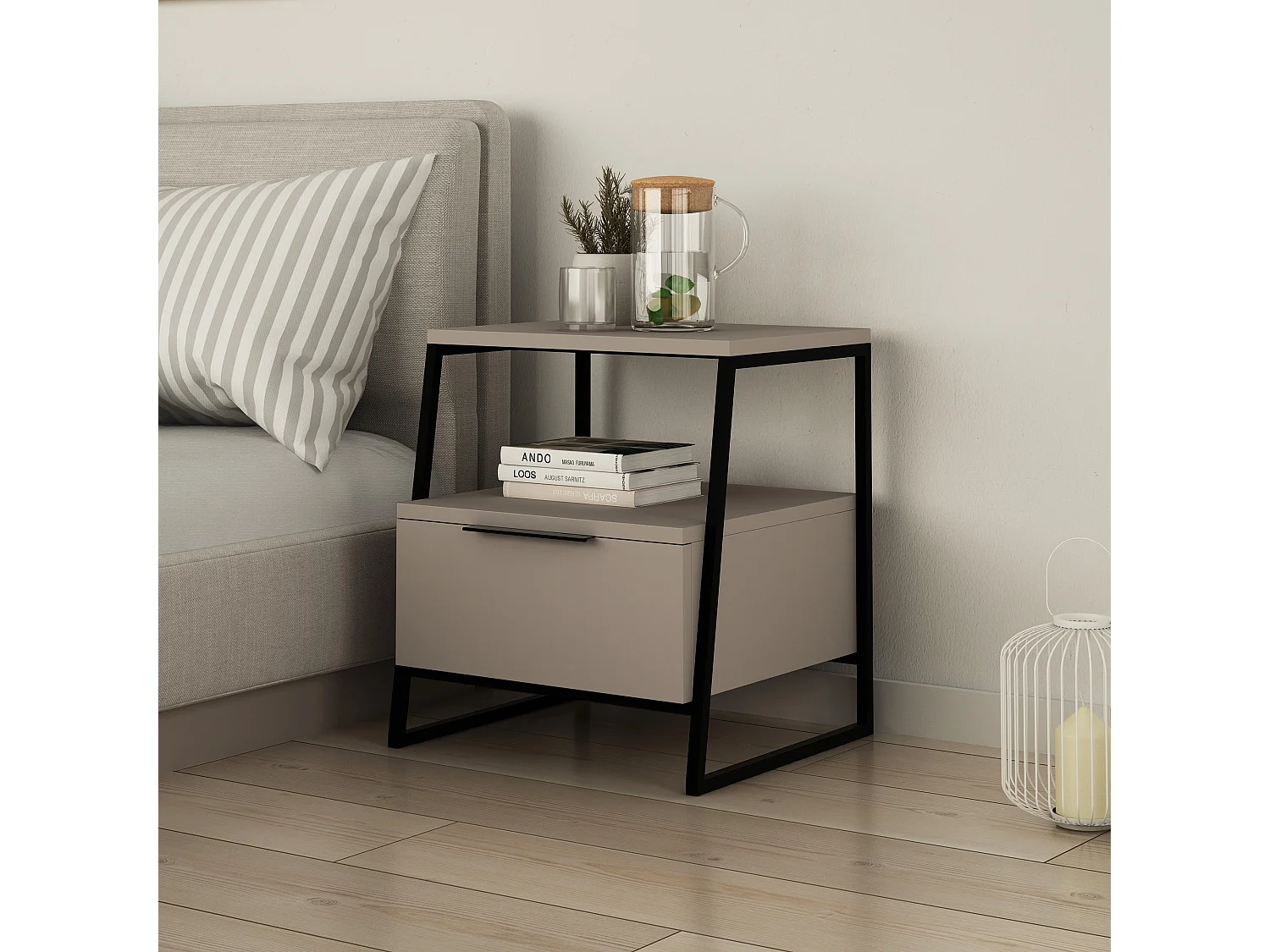 Nachttisch mit Schubladen PAL-Mokka - 45 x 41 x 50 cm