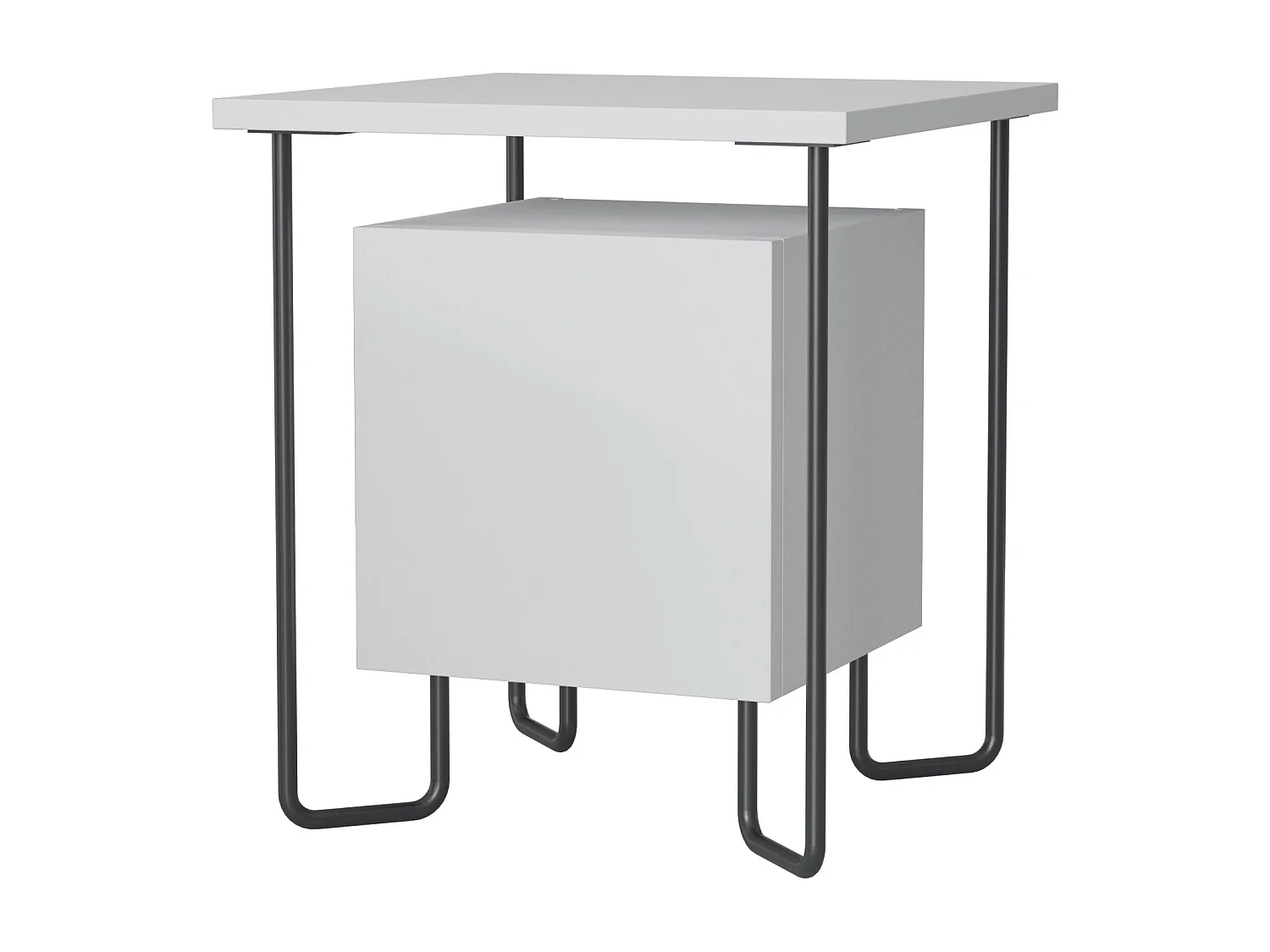 Nachttisch ACRES- Weiß  , 45x40x40