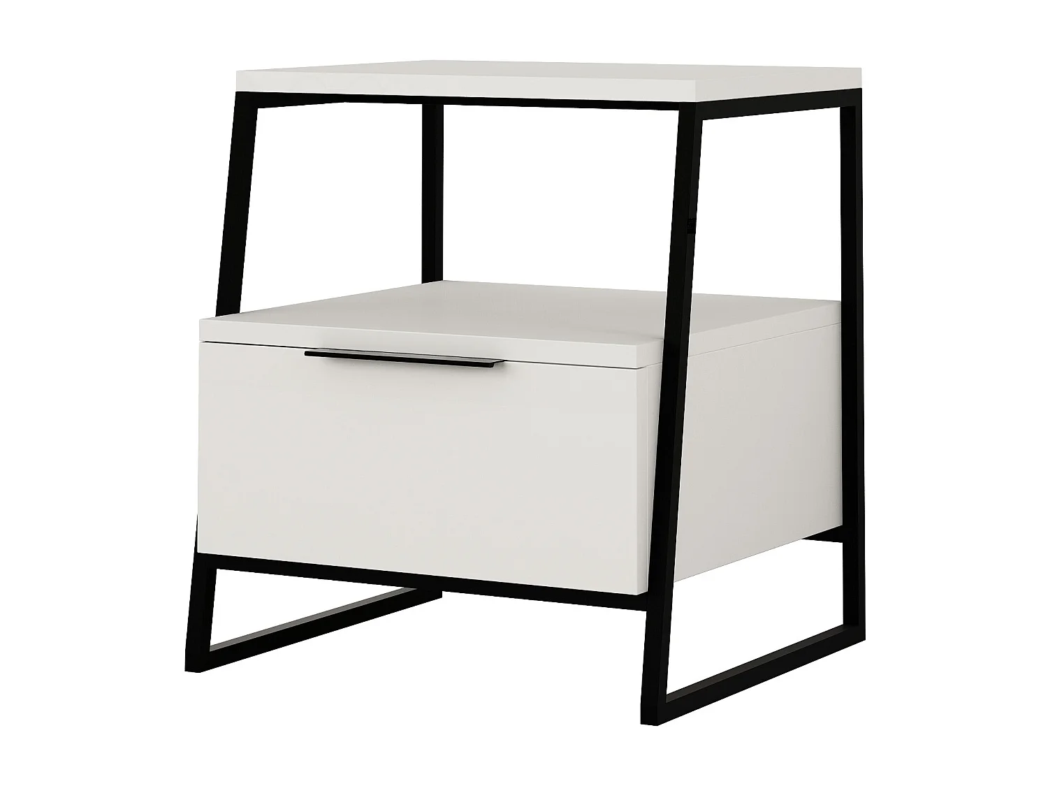 Table de chevet PAL blanc, 50x41x45