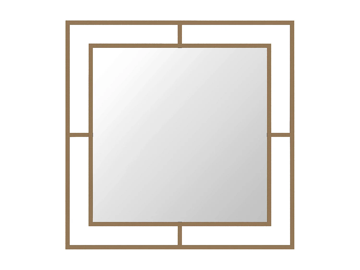 Decortie Or 2x58.6x58.6cm Miroir Mural Métal Carré Durable & Moderne Corner