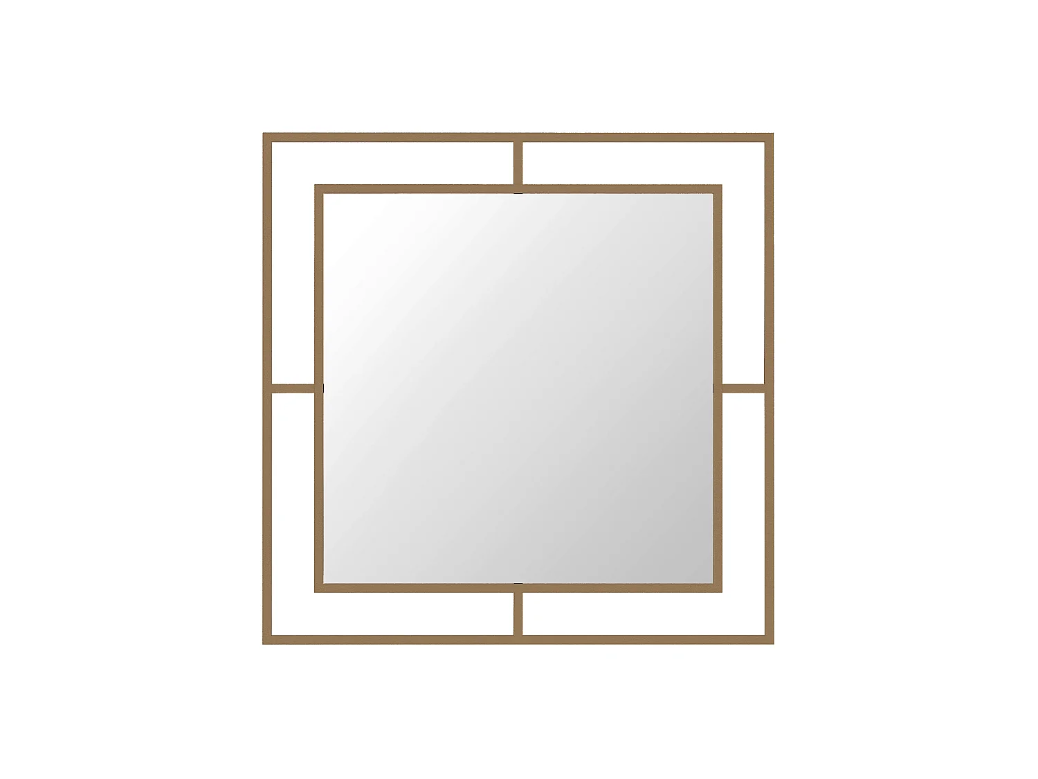 Decortie Or 2x58.6x58.6cm Miroir Mural Métal Carré Durable & Moderne Corner