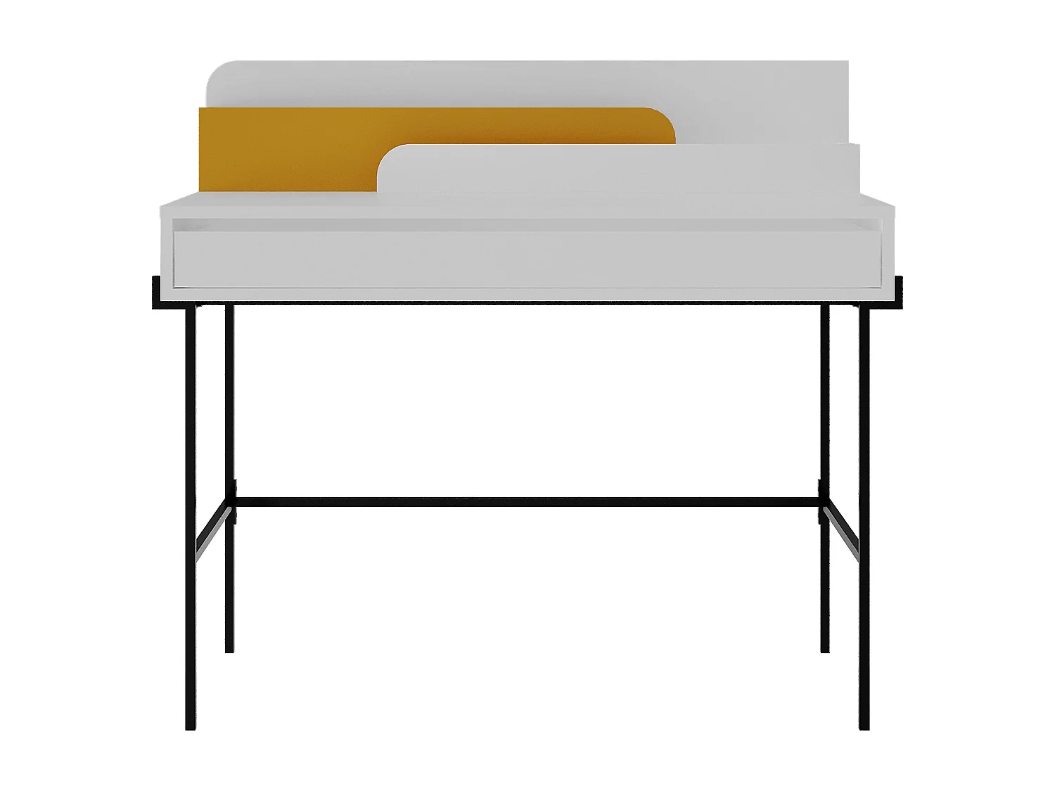 Arbeitstisch LEILA -  Weiß-Senf - 110 x 60 x 101 cm