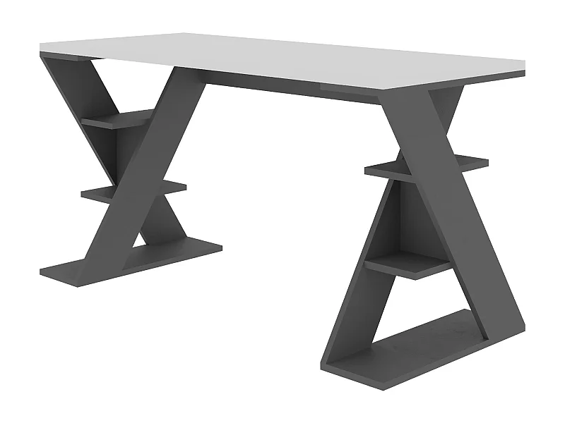 Schreibtisch Papillon - Weiß-Anthrazit - 137 x 60 x 75 cm