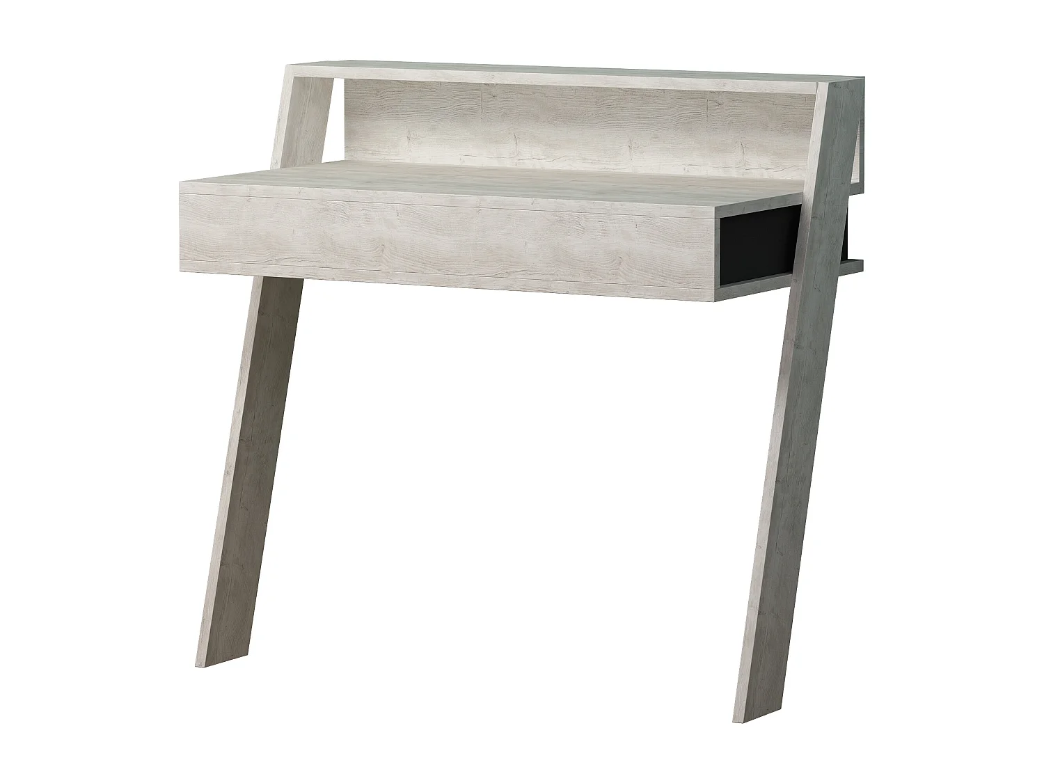Decortie Antracietgrijs 50x94x91cm Wandgemonteerd Bureau met Lade Spaanplaat Rechthoekige Bureautafel Cowork