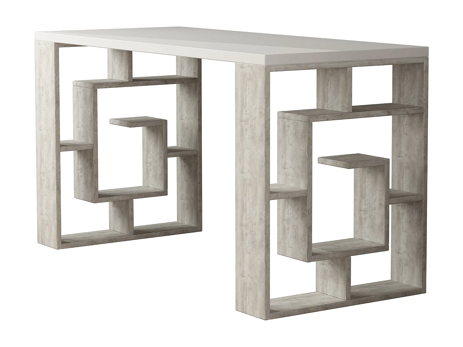 Arbeitstisch LABIRENT - weiß - Altweiß - 137 x 60 x 75 cm