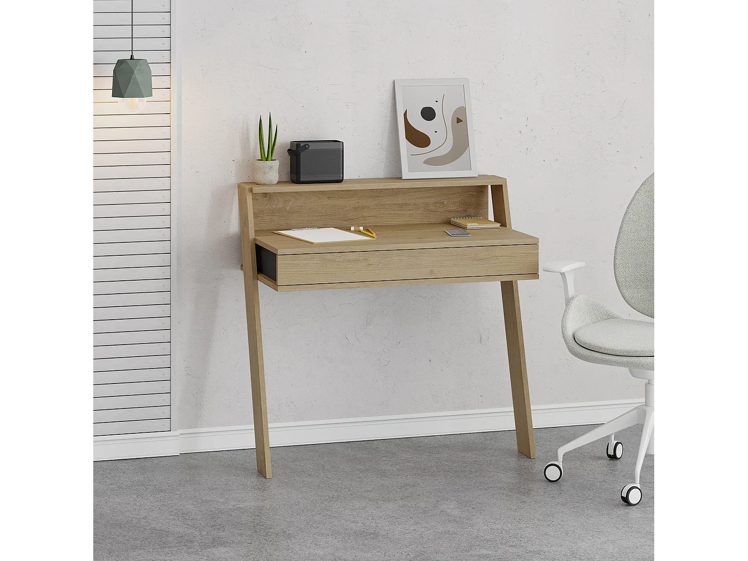 Arbeitstisch COWORK -  Anthrazit-Eiche - 94 x 50 x 91 cm